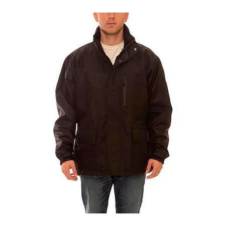 Tingley Icon Premium Breathable Jacket, Size Men's 2XL, Attached Hood, Black J24113.2X